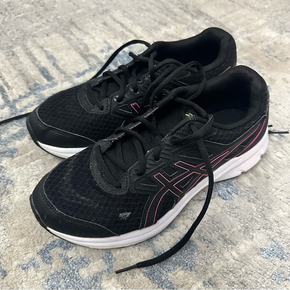 ASICS Women's Athletic Shoes in Black with Pink Accents